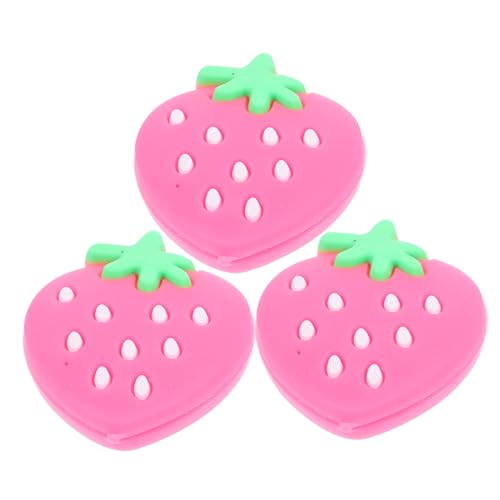 SUPVOX 3pcs Tennis Racket Vibration Dampener Strawberry Pink Tennis Damper for Racket Shock Absorption
