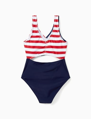 PATPAT Conjunto de roupa de banho combinando para casais, roupa de banho listrada Mommy and Me, Estr