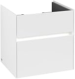 Villeroy & Boch Collaro Meuble sous-lavabo avec éclairage, 554x546x444 mm, 2 tiroirs, C008B0, Coloris: Façade/carcasse : Blanc Mat, poignée : Blanc Mat