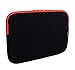 Price comparison product image Emartbuy Jet Black/Red Water Resistant Neoprene Soft Slim Zip Case Cover Sleeve Pouch 11 Inch - 12.2 Inch Compatible With Selected Devices Listed Below