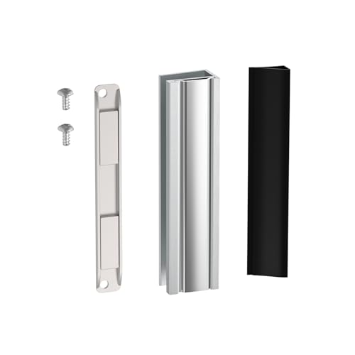 Shuisen 3 Shower Door Magnet U-Channel Door Frame Magnet with Metal Strike for 1/8 5/32 3/16 and 1/4 Thick Swing Glass Shower Doors Shower Strike Jamb Shower Door Replacement Parts