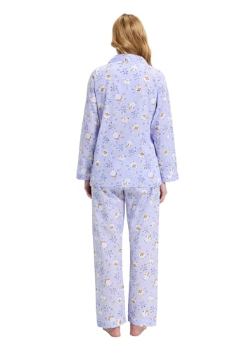 Image of GLOBAL Women Cotton Pajamas Long Sleeve PJs Button Down Sleepwear S-3XL