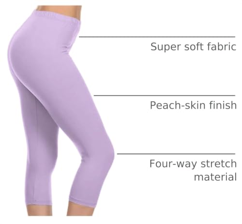 Image of Leggings Depot Women's High Waist Leggings Soft 1 inch Waistband Solid Pants - Regular, Plus, 1X3X, 3X5X