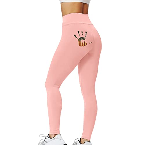 Pantalones de mujer estampados a la cadera, ajustados, para deportes, fitness, melocotón, cintura y yoga, leggings para entrenamiento, rosa, XXL