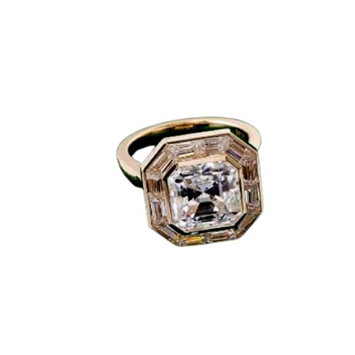 Bague fiançailles moissanite 1-3mm DEF-VVS en argent plaqué or 14k