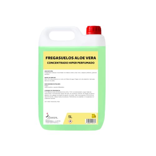 Fregasuelos Concentrado 5L Proquimar – Limpiador de Suelos Hiperperfumado Aroma Aloe Vera – Limpieza Profunda y Perfume Duradero – Uso Doméstico y Profesional