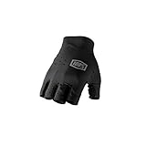 100% SLING Short Finger Mountain Biking Gloves - Lightweight Fingerless MTB Off Road Cycling Gloves (L - BLACK)