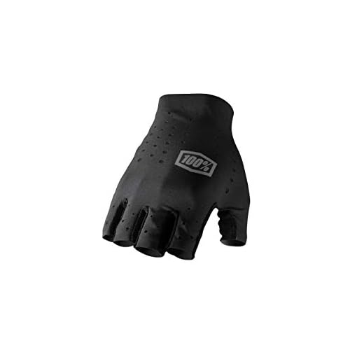 100% SLING Short Finger Mountain Biking Gloves - Lightweight Fingerless MTB Off Road Cycling Gloves (L - BLACK)