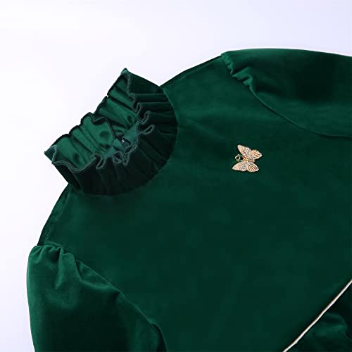 Pettigirl Girl Vintage Christmas Winter Green Long Sleeve Clothing Toddler Kids Elegant Beautiful Festival Midi Dresses3