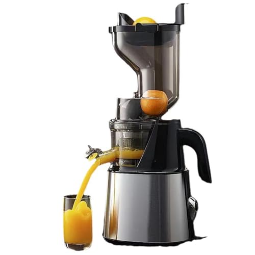 Máquina exprimidora de prensado en frío de 150 W, exprimidor de masticación lenta de 43 RPM con tolva de alimentación de 100 mm, exprimidor portátil con separación de orujo, alto rendimiento de jugo