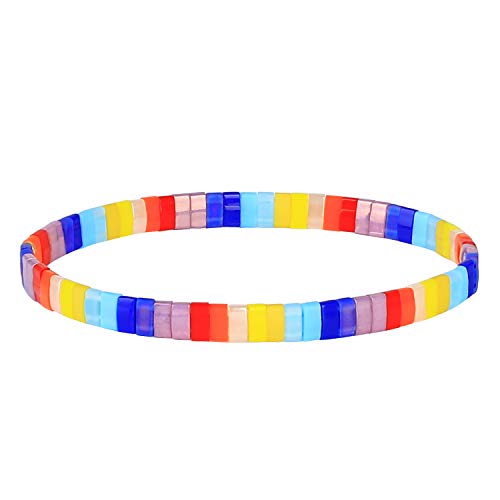 Image of KELITCH Women Tila Beads Stretch Bracelets Handmade Women Charm Strand Beaded Bracelets Summer Jewelry