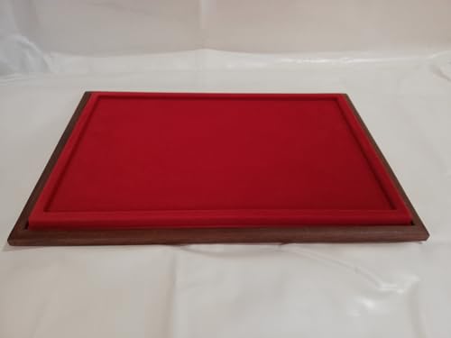 Bandeja para exhibir medallas y monedas de madera hecha a mano miniatura 2