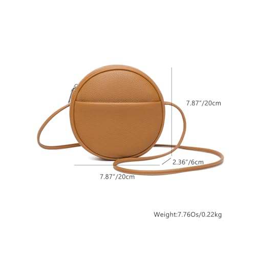 Image of Circle Crossbody Bag for Women NYLON Circle Purse with Zipper Adjustable Knot Shoulder Straps