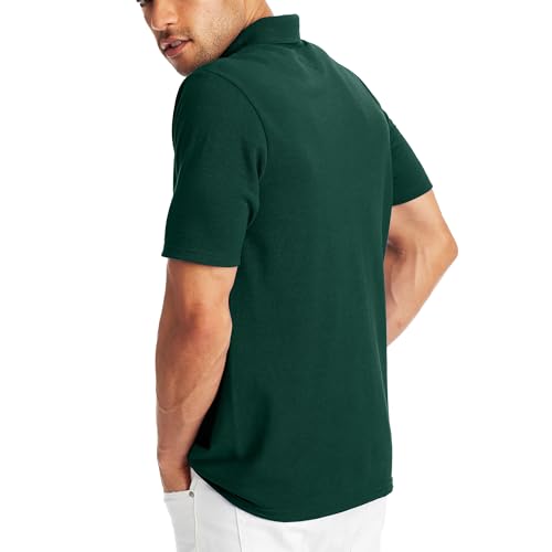 Image of Hanes Men's X-Temp Short Sleeve Polo Shirt, Midweight Men's Shirt