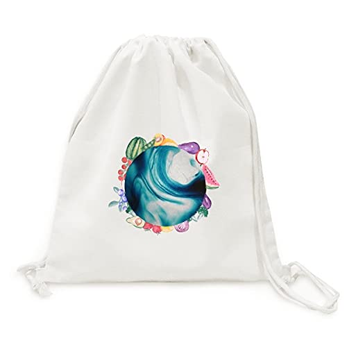 Sac en tissu pliable imprimé pigment bleu pour flâner au marché des producteurs locaux