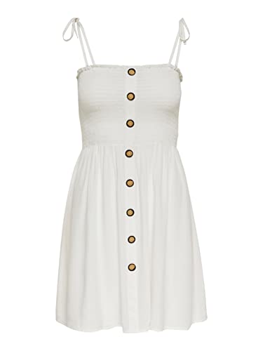 ONLY Damen Onlannika S/L Smock Dress WVN Noos, Cloud Dancer, 36