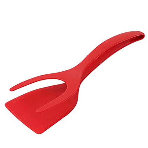 2 In 1 Tongs Grip & Flip Fried Egg Turner Spatula Made Of Silicone With Non-Stick Coating, Food Grip Egg Tongs