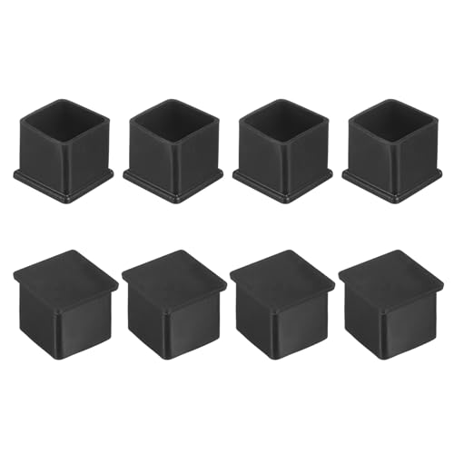 Image of M METERXITY 8-Pack Square Chair Leg Caps, 1.25 inch (32mm) PVC Chair Leg Floor Protectors for Chairs /Table /Bed, Furniture Feet Covers Cups Non-Slip End Tips