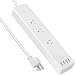 Etekcity 3-Outlet Surge Protector Power Strip with 4 USB Charging Ports, 5610 Joules,6 Ft Long Cord & Mounting Holes, 750℃ Flame-Retardant, FCC ETL Listed, White (Upgrade Version)