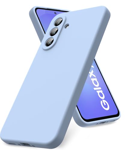 Image of DIZORO Microfiber Candy Case for Samsung A36 5G Smooth Touch Cushion Liquid Soft Silicone Gel Rubber Phone Cases Non-Slip Full Body Protective Shockproof Back Cover (Carolina), Blue