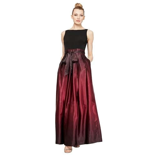 Image of S.L. Fashions Women's Sleeveless Long Satin Mother of The Bride Dress with Pockets, Formal Party Gown
