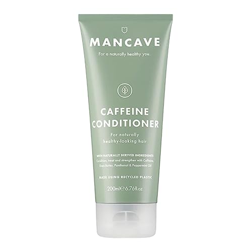 ManCave Koffein-Conditioner, 200 ml für Männer, fördert gesundes Haarwachstum, pflegt und stärkt mit natürlich gewonnenen Inhaltsstoffen, veganfreundlich, Flasche aus recycelten Kunststoffen