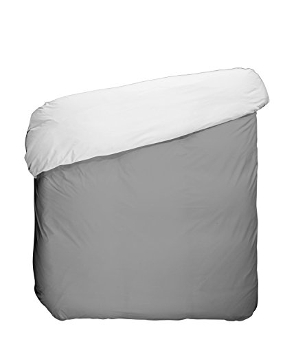 Play Basic Collection Funda Nórdica, Algodón-Poliéster, Gris y Blanco, 150x220x3 cm