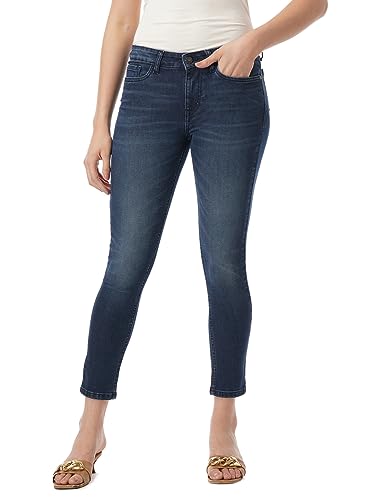 INKD Women's Airflex Skinny Fit Jeans - Mid-Rise | Cotton Blend | Lightweight | Stretchable Fabric | Classic 5 Pocket Styling