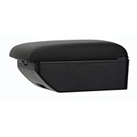 YJYWZH Compatibel met Fiat 500 Armleuning 2012-2015 Dubbellaagse middenconsole Opbergbox Armondersteuning Middenarmsteun Zwart