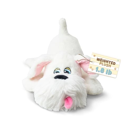 Peluche chiot blanc Pound Puppies solutionner l'agitation nocturne avec ce poids