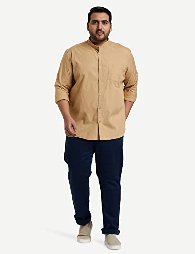 Image of Amazon Brand - Symbol Men's Cotton Shirt | Chinese Collar | Casual | Plain | Full Sleeve | Summer - Regular Fit (Available in Plus Sizes)