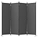 Ecolinear 4 Panel Room Divider Folding Screen Home Office Dorm Indoor Decor Privacy Accents (Grey)