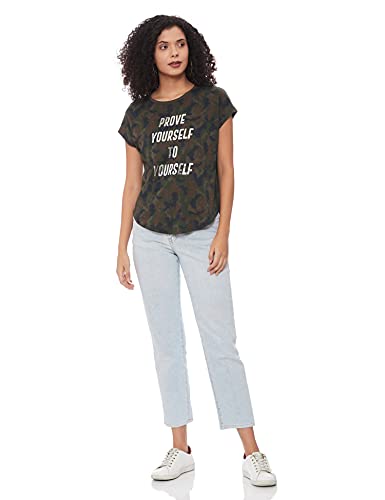 Image of Max Women's Typographic Print Round Neck Sports T-Shirt