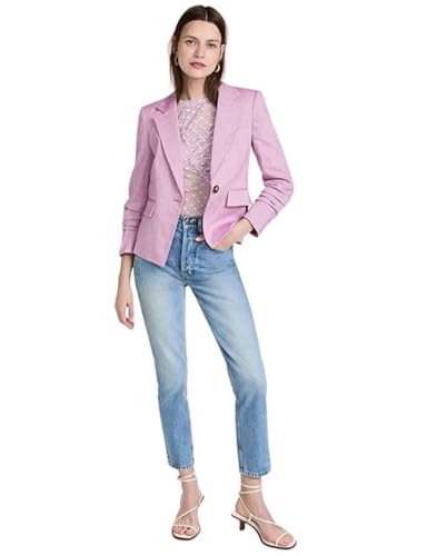 Manteau en lin femme veste de costume ajustée anti-plis