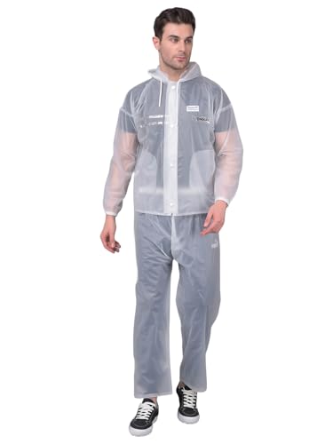 Image of Dollar Rainguard Men's PVC Full Sleeve Solid Raincoat Set With Adjustable Hood and Pocket