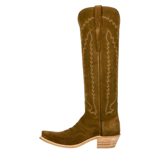 Western Boots Women, Knee High Cowboy Boots for Women Wide Calf Pointed Toe and Low Chunky Heel Cowgirl Boot with Classic Embroidered