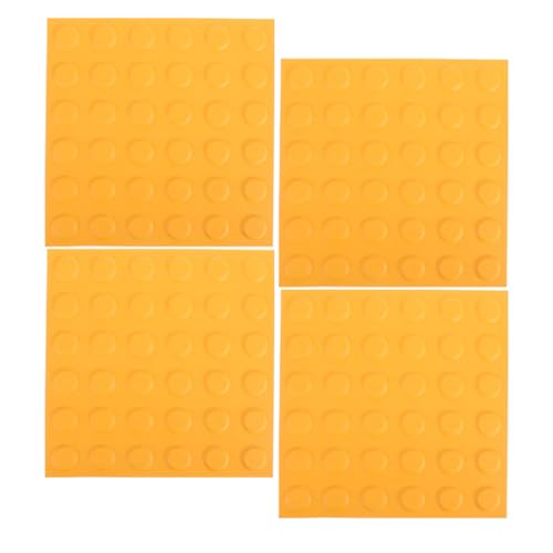 FRCOLOR Baldosas Táctiles para Pavimento Ciego Interiores y Exteriores, 4 Piezas 25x25 Cm, Color Amarillo Antideslizante, Tableros Guía para Personas Discapacidad Visual