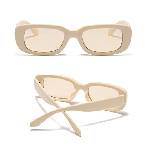 Image of IKANOO Retro Rectangle Sunglasses for Women Men Small Square Frame Trendy Y2K 90's Black Sunglasses