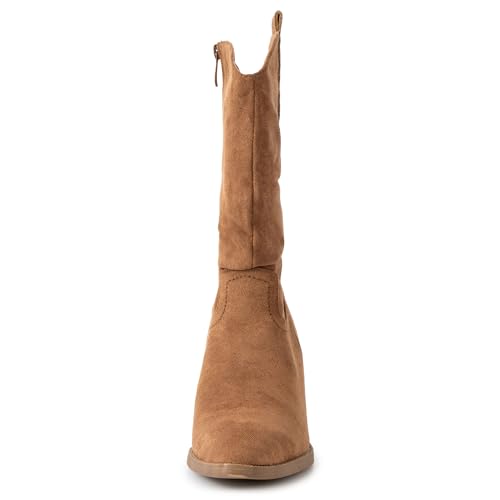 Alpine Swiss Kayla Womens Western Slouch Boots Mid Calf Block Heel Cowboy Booties4