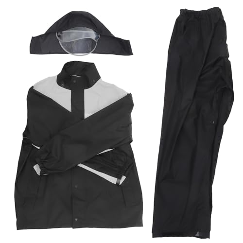 SOESFOUFU Men's Anti-storm Rainwear Set Lightweight Rain Jacket Pants Motorcycle Rain Gear Suit Pants for Men