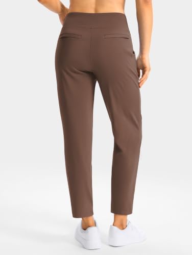 G Gradual Pants for Women with 4 Pockets for Golf, 24.5" Inseam, Brown, M