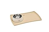 HUNTER SANSIBAR RANTUM Melamin-Napf, Futternapf, Trinknapf, für Hunde und Katzen, mit Edelstahlnapf, 700 ml, beige