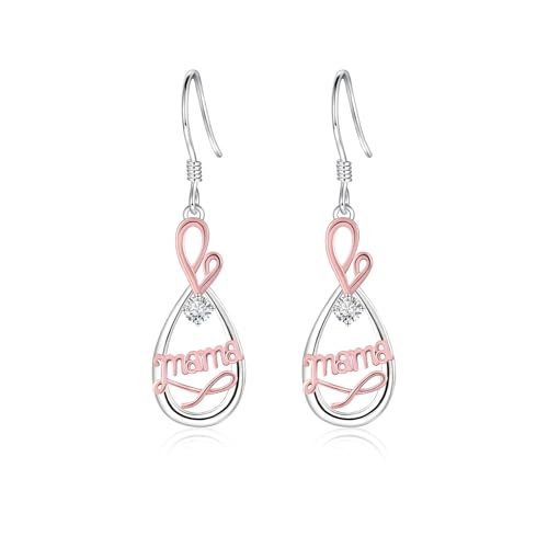 Teardrop Mama/Nana Dangle Earrings for Women - 925 Sterling Silver Mama Nanas Earrings Hypoallergenic Teardrop Mother Grandma Jewelry Gifts Mothers Day Birthday for Mom Grandma (Mama)