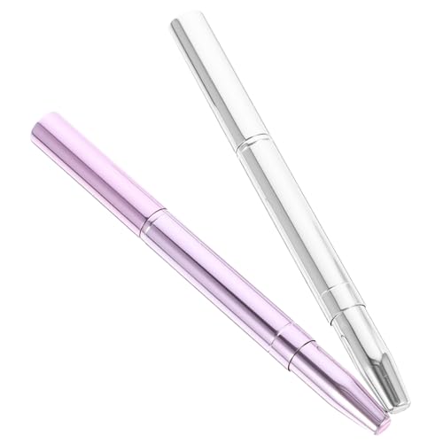 LIFKOME 2pcs Double Headed Makeup Brush Retractable Lip Concealer Tool Gradient Color Shell Easy to Clean for Eye Shadow Lip Makeup Applications Random Color