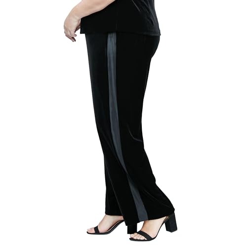 Alex Evenings Women's Velvet Plus Size Full Length Slim Leg Formal Dress Pant3