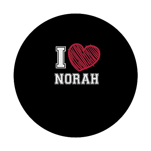 I Heart Norah First Name I Love Norah Personalized PopSockets Swappable PopGrip, Black - Image 3