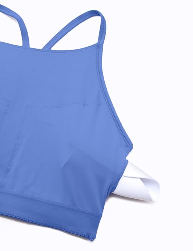Image of CRZ YOGA Butterluxe High Neck Y Back Sports Bra | Light Support, Removable Pads, Yoga, Extremely Soft, Spaghetti Straps, Keyhole, for Women