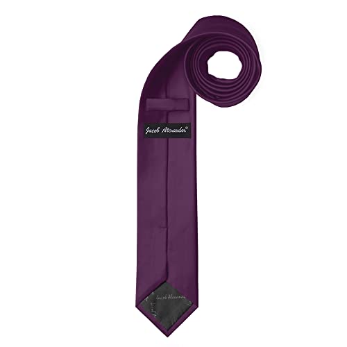 Image of Jacob Alexander Men's Skinny Width 2 inch Solid Color Tie