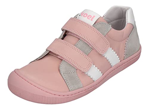 Koel4Kids Coole Barfußschuhe/Halbschuhe mit Klett, Nappa Leder in Rosa Nude Leiste Denis 07M031 (Numeric_26)