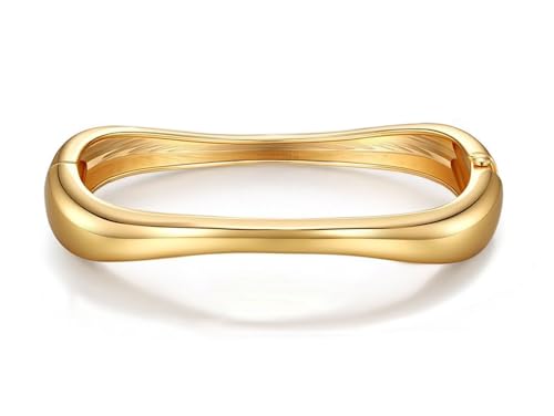 Image of MTINEAPS Gold Bangle Bracelets for Women Teens Trendy Chunky Adjustable Twist Cuff Bracelet Jewelry Gifts